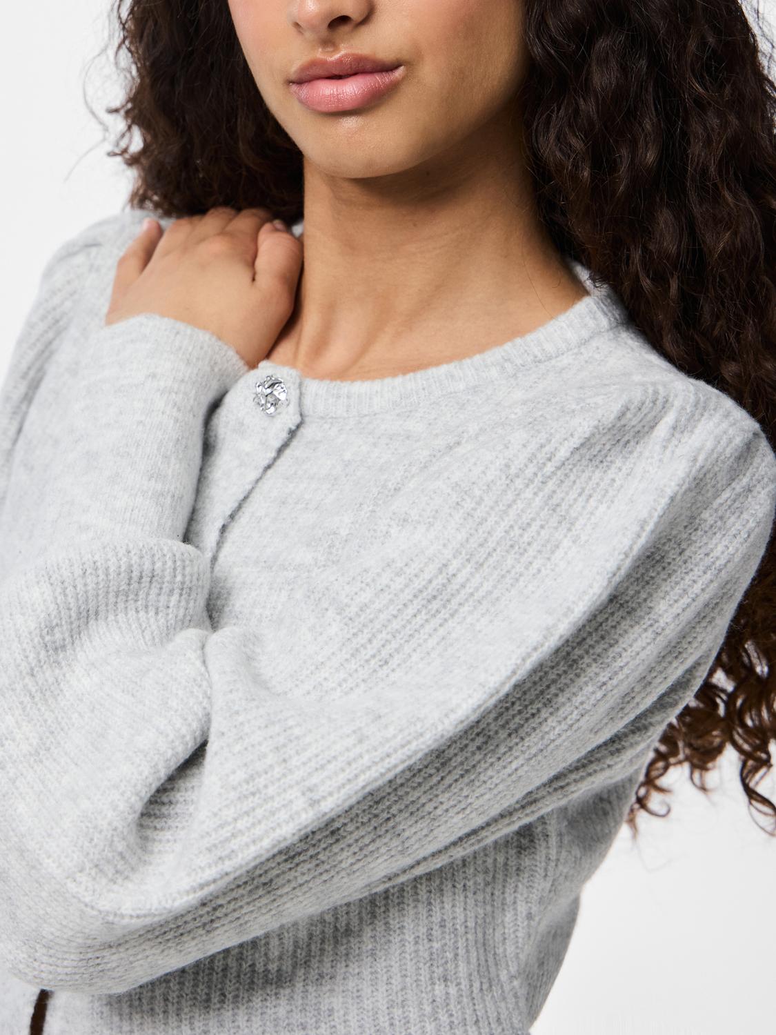 PCANNIE Knit Cardigan - Light Grey Melange - VERO MODA & VILA Bergvik